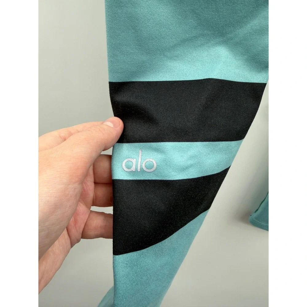 Alo Yoga Airbrush Gradient‎ Leggings Women's Small Evermint Mid Rise Stretch